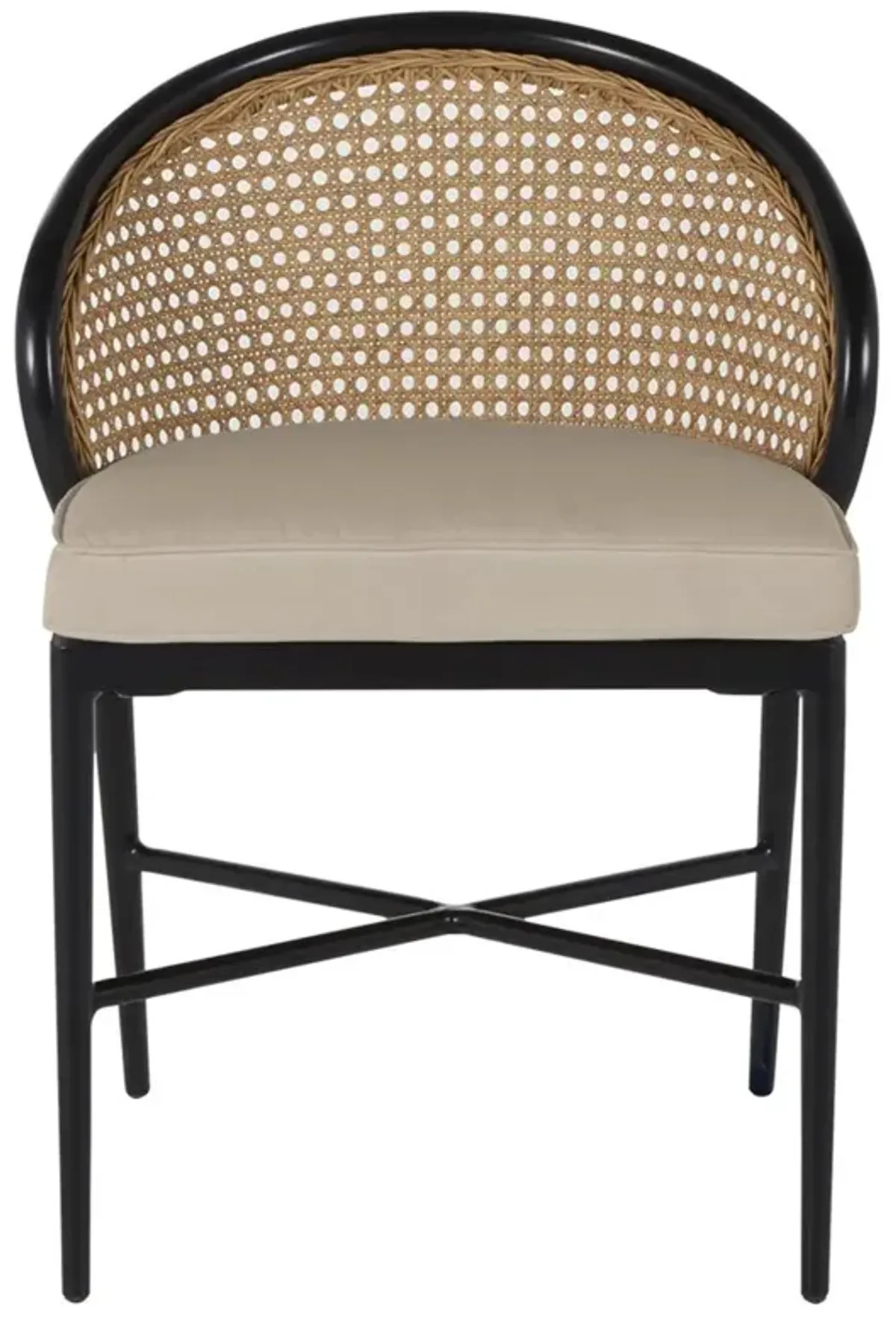 Havana Beige Sunbrella Black Aluminum Outdoor Dining Chair