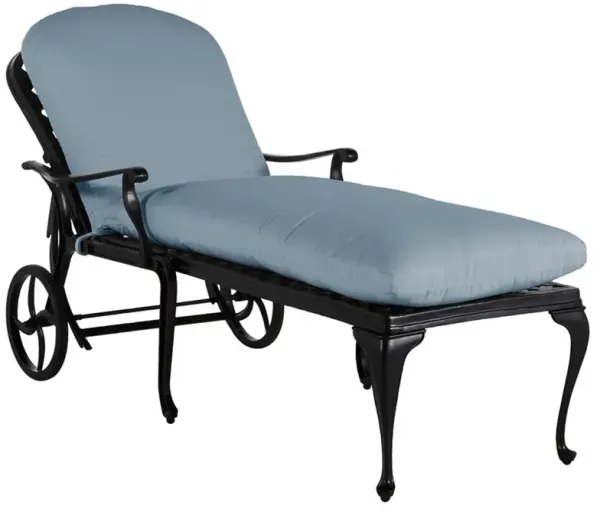 Provance Blue Sunbrella Earth Black Outdoor Chaise Lounge