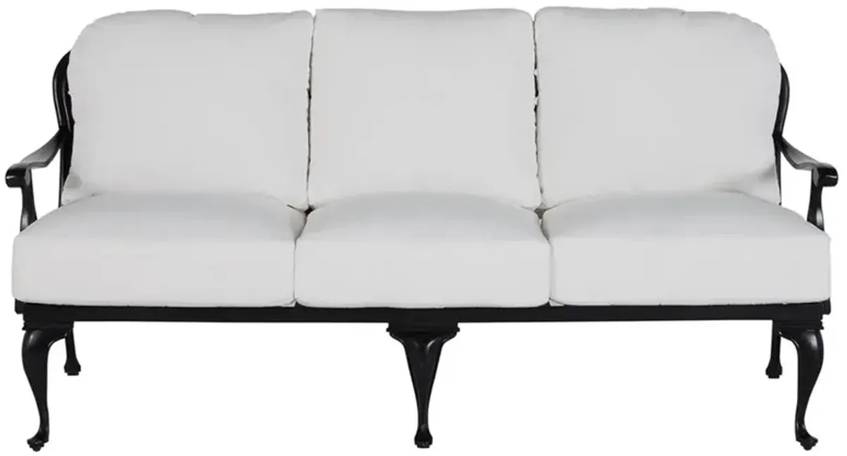 Provance White Sunbrella Ancient Earth Black Outdoor Sofa - 79"