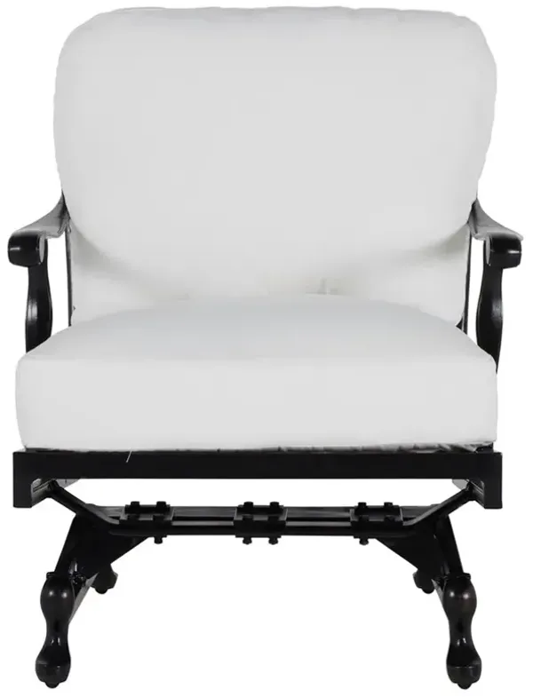 Provance White Sunbrella Earth Black Outdoor Spring Lounge Chair