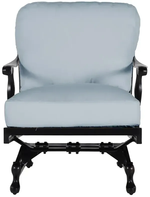 Provance Blue Sunbrella Earth Black Outdoor Spring Lounge Chair