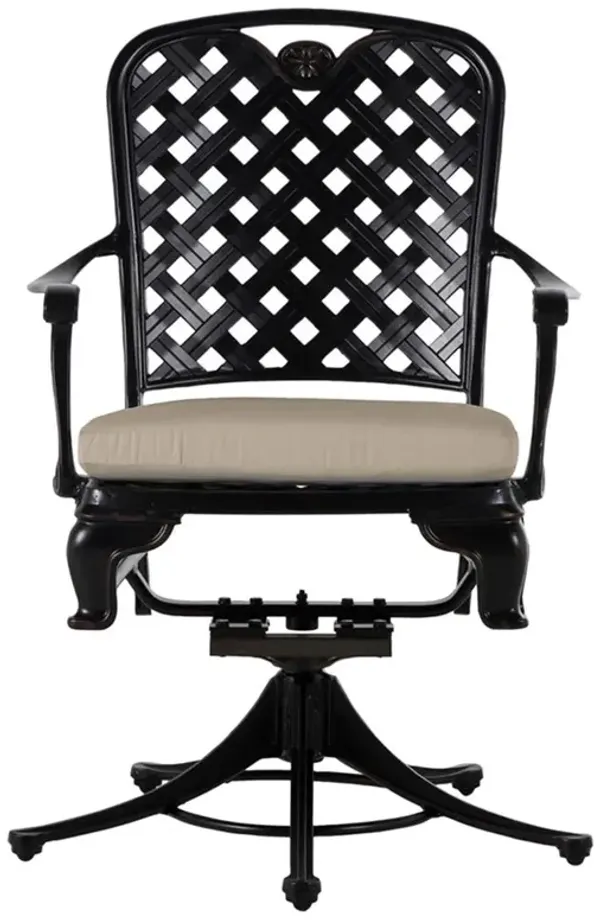 Provance Beige Sunbrella Earth Black Outdoor Swivel Rocker Chair