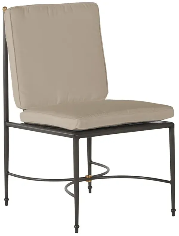 Roma Beige Sunbrella Slate Grey Aluminum Outdoor Dining Chair