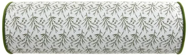 Amelia French Green Botanical Indoor Outdoor Bolster Pillow - 8x25