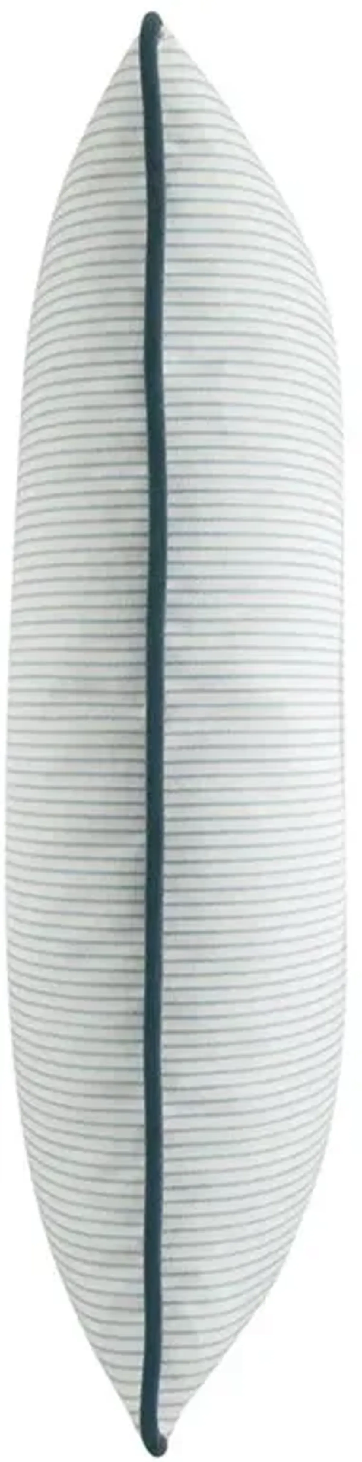 Presley Coastal Light Blue Pinstripe Indoor Outdoor Lumbar Pillow - 12x20