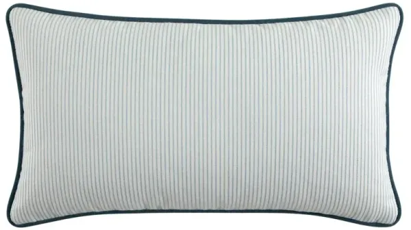Presley Coastal Light Blue Pinstripe Indoor Outdoor Lumbar Pillow - 14x24