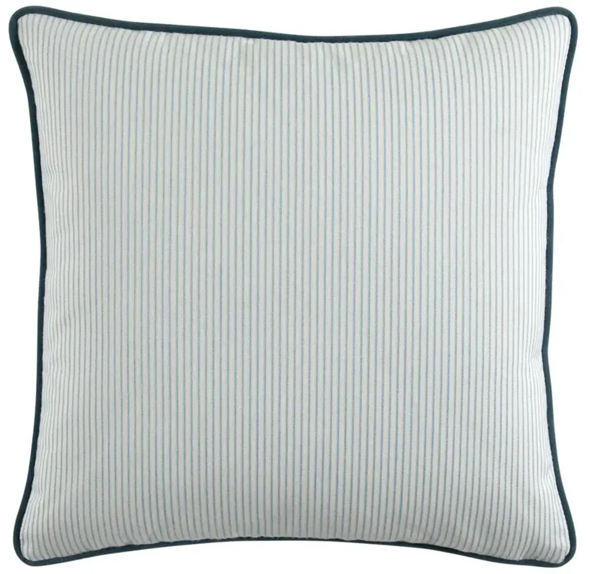Presley Coastal Light Blue Pinstripe Indoor Outdoor Throw Pillow - 22x22