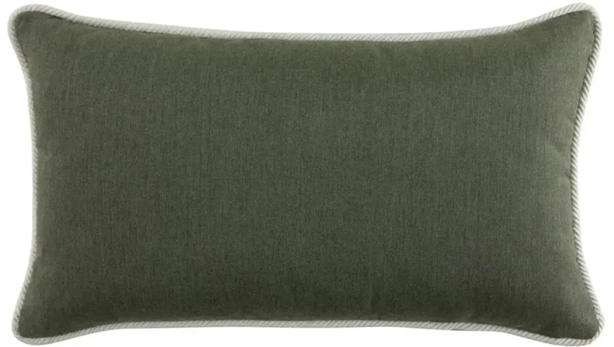 Averie Modern Classic Green Indoor Outdoor Lumbar Pillow - 14x24