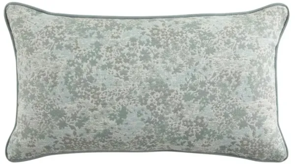 Darcy French Country Light Blue Floral Indoor Outdoor Lumbar Pillow - 14x24