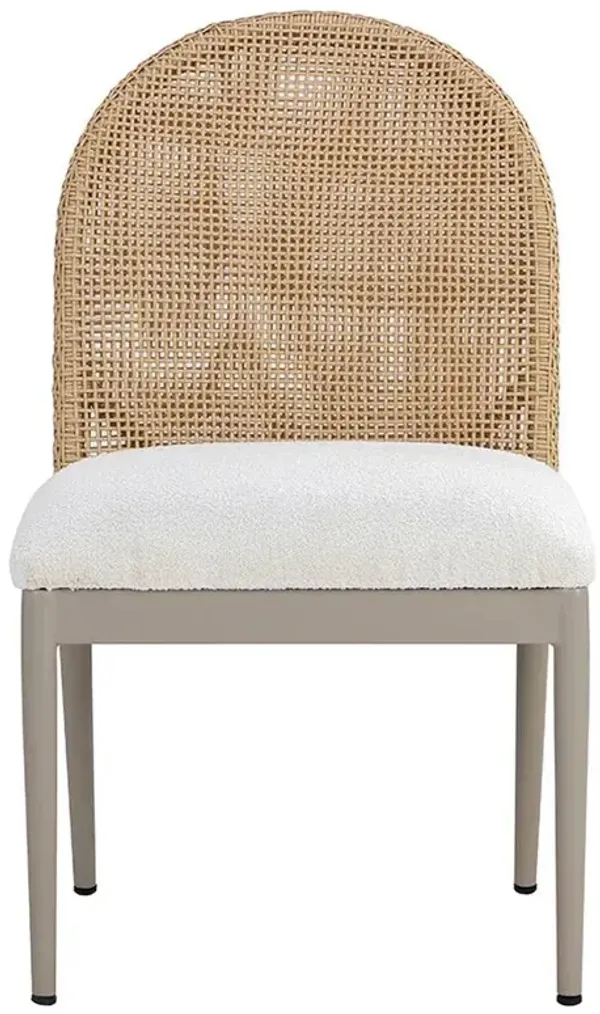Marwa Cream Boucle Natural Wicker Dining Side Chair - Set of 2