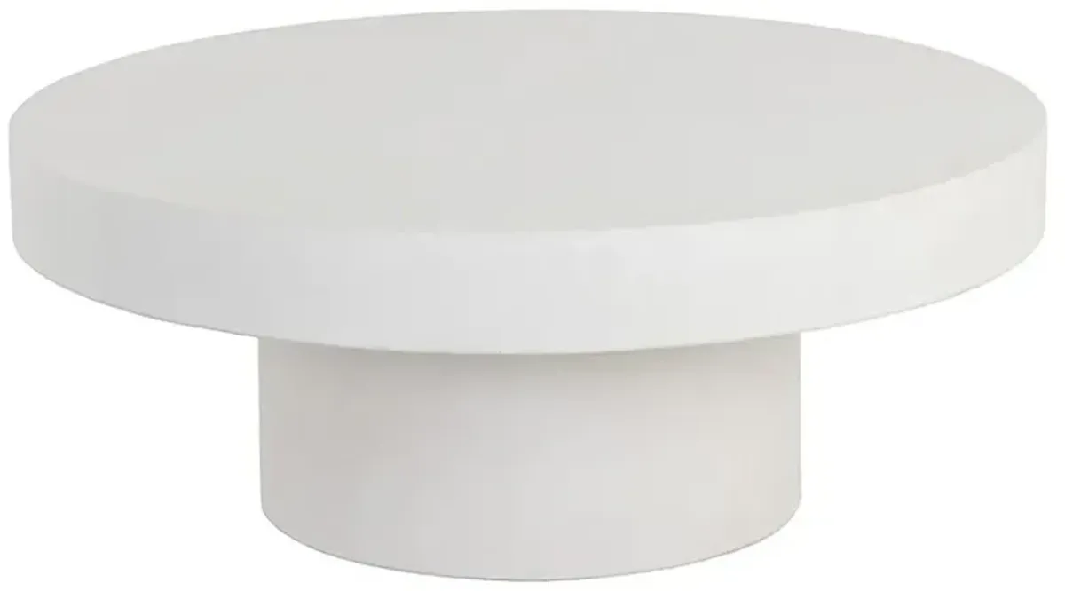 Dotson Industrial White Concrete Outdoor Coffee Table