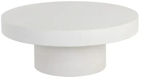 Dotson Industrial White Concrete Outdoor Coffee Table