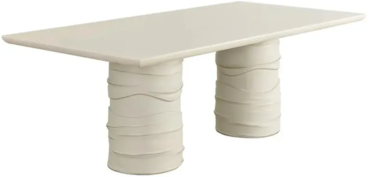 Ehsan Modern Summer Sand Concrete Rectangular Outdoor Dining Table - 84"