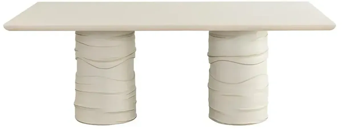 Ehsan Modern Summer Sand Concrete Rectangular Outdoor Dining Table - 84"