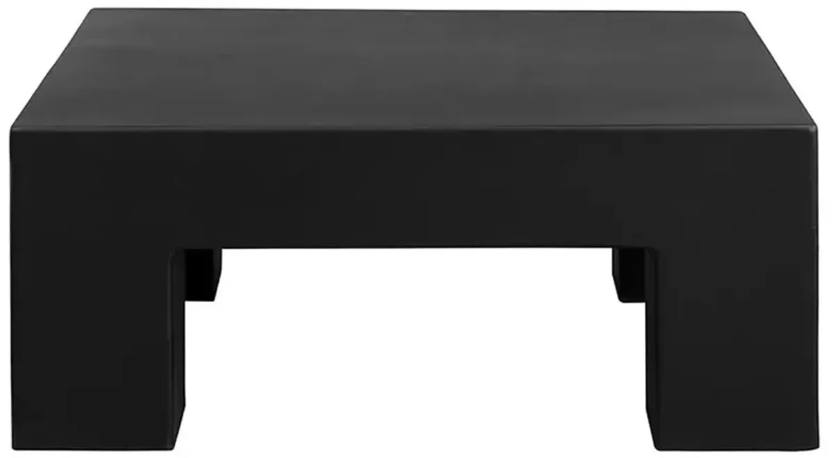 Margie Modern Black Concrete Outdoor Coffee Table