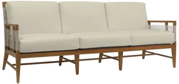 Palecek Amalfi Coastal Beige Upholstered Natural Teak Outdoor Sofa - 86"