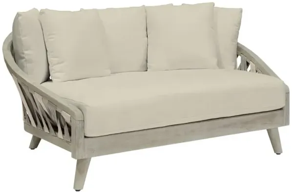 Palecek Boca Coastal Beach Beige Upholstered Grey Teak Outdoor Sun Daybed