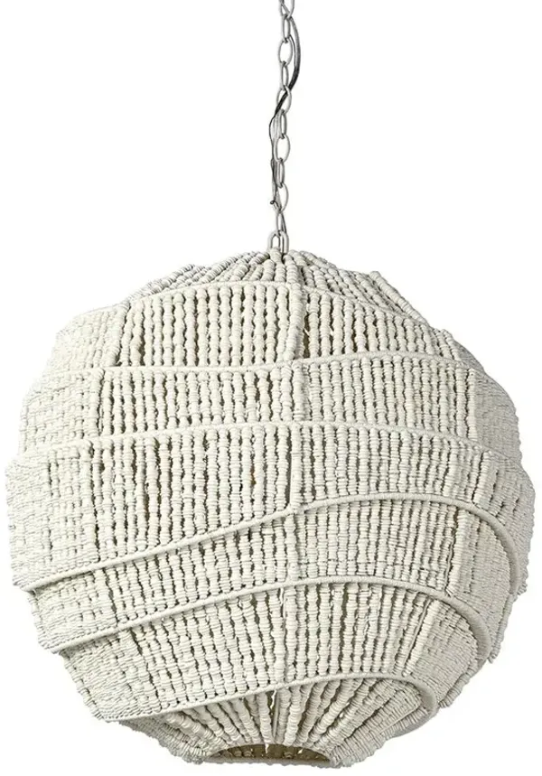 Palecek Elodie Coastal Beach Cream Coco Beads Globe Pendant