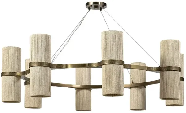 Palecek Sinclair Coastal Beach Natural Abaca Rope Chandelier - Large