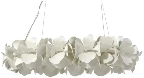 Palecek Virginia Coastal Beach White Fiberglass Floral Oval Chandelier