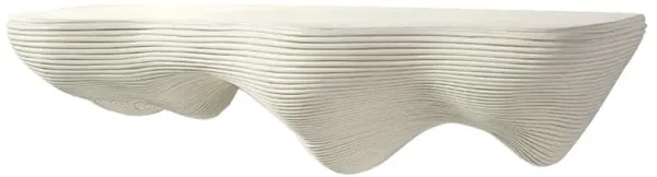 Palecek Glacier Coastal Beach White Textured Stonecast Wall Shelf - 24"