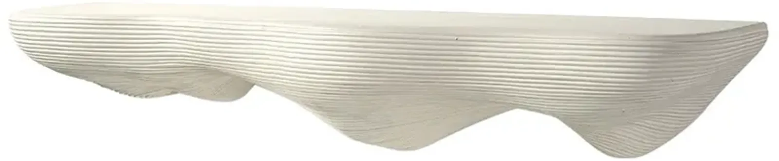 Palecek Glacier Coastal Beach White Textured Stonecast Wall Shelf - 36"