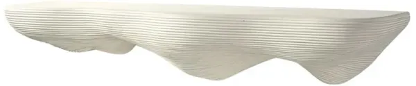 Palecek Glacier Coastal Beach White Textured Stonecast Wall Shelf - 36"