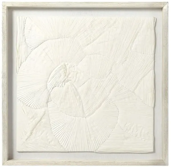 Palecek Cambria Modern Classic Cream Abstract White Frame Mixed Media - 36x36