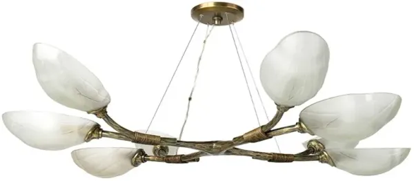 Palecek Terrence Modern Classic Frosted Glass Brass Sputnik Chandelier