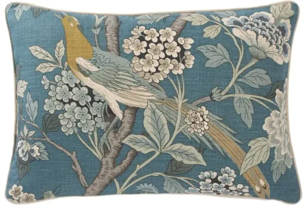 Hattie Garden Teal Lumbar Pillow - 15x23