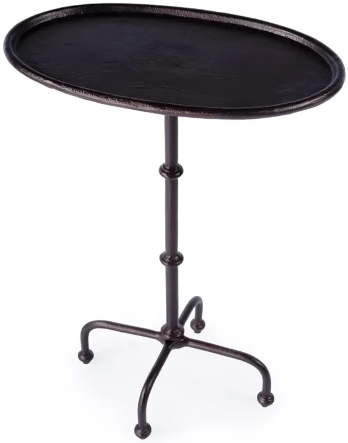 Ofra French Country Bronze Metal Oval Outdoor Side Table