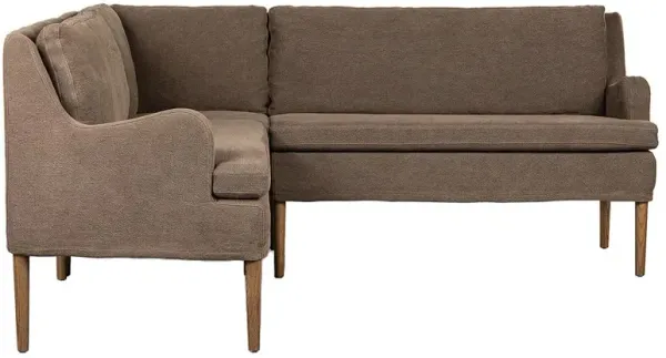 Aurelia Broadway Coffee Linen Dining L-Shape Banquette - 76"