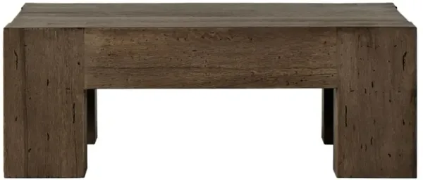Oliver Rustic Lodge Dark Brown Oak Wood Square Coffee Table - 40"