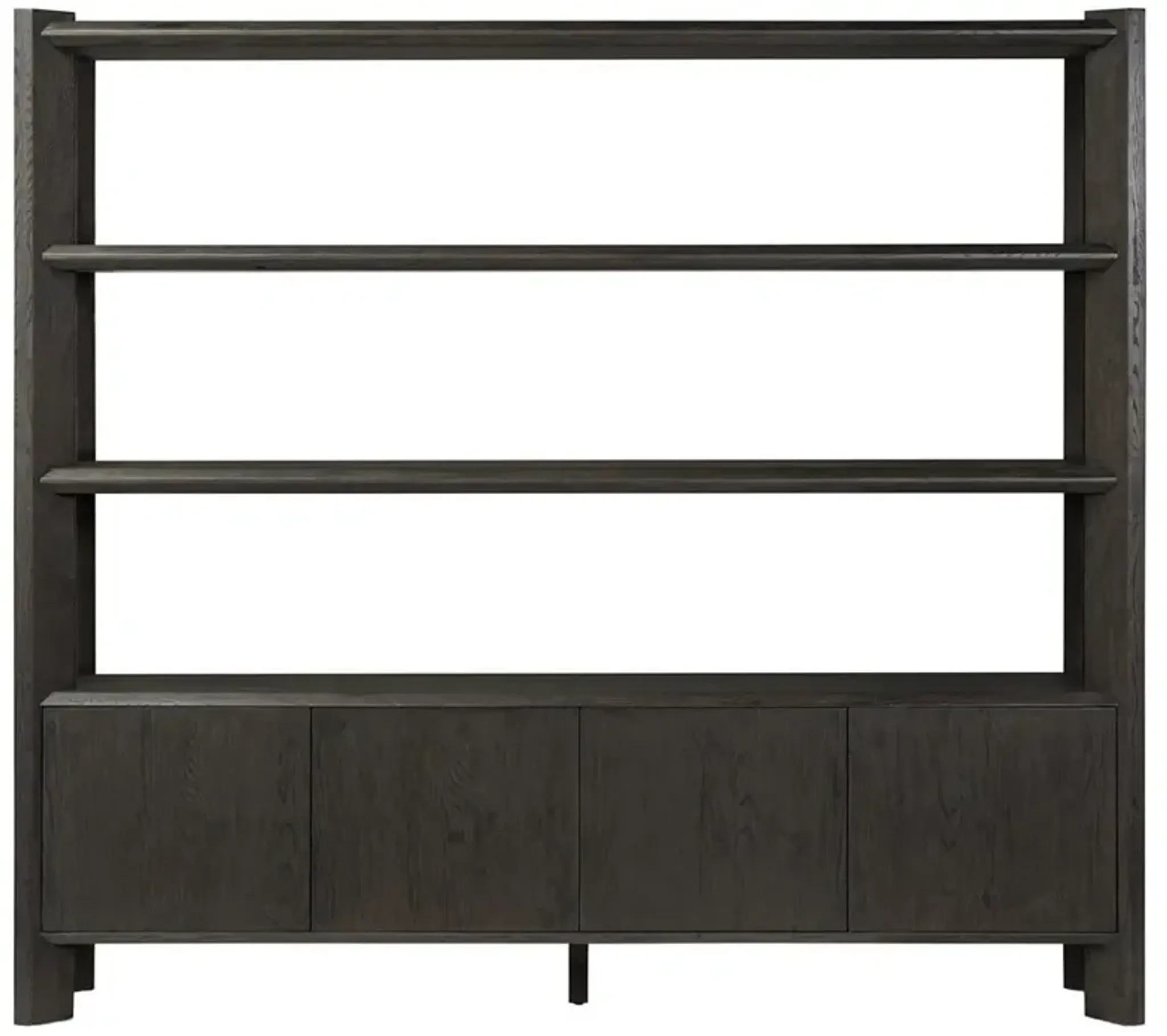 Edward Modern Classic Black Oak Wood Wide Bookcase | Furniture.com
