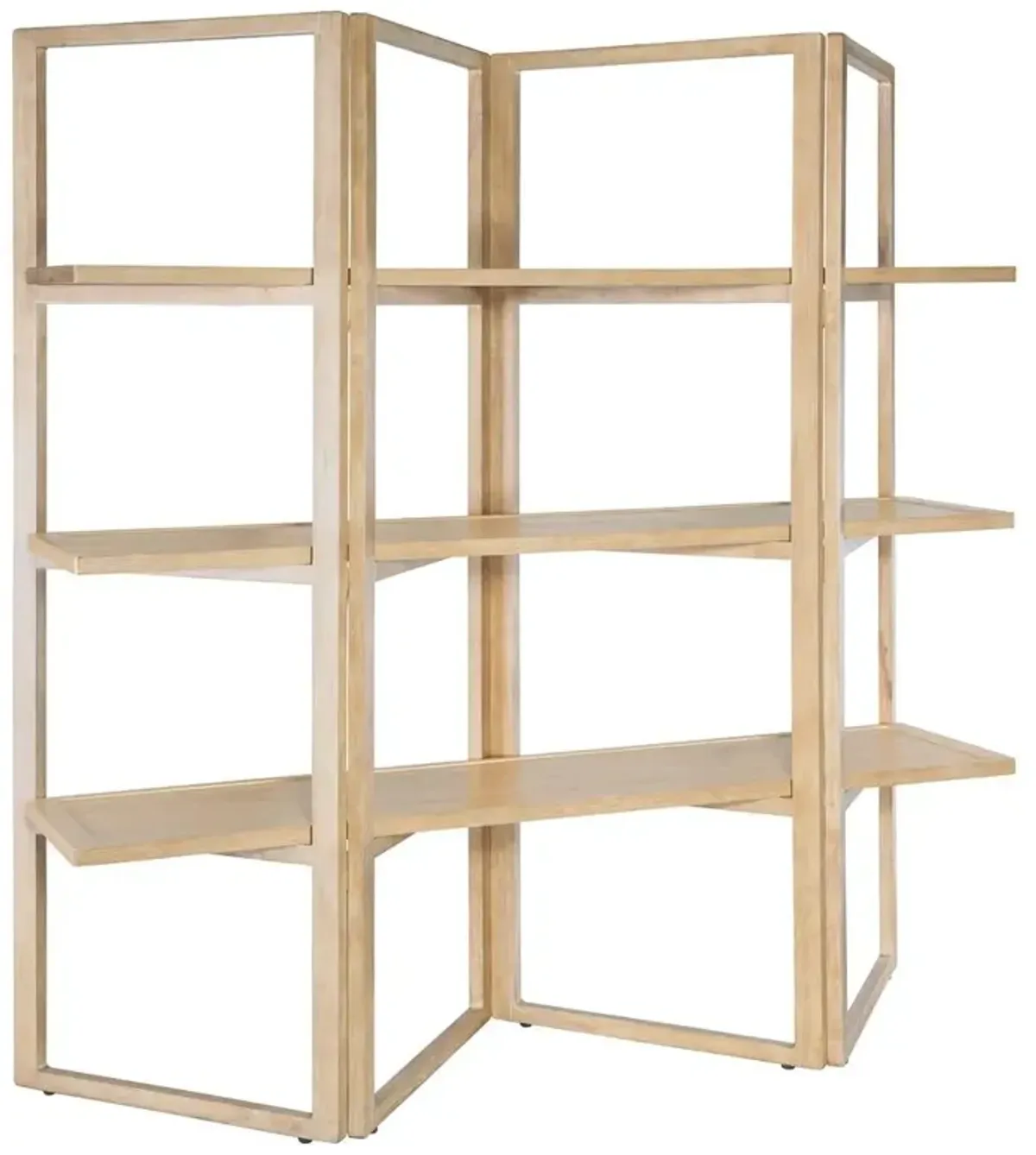 Wesley Modern Classic Brown Oak Wood Folding Bookcase