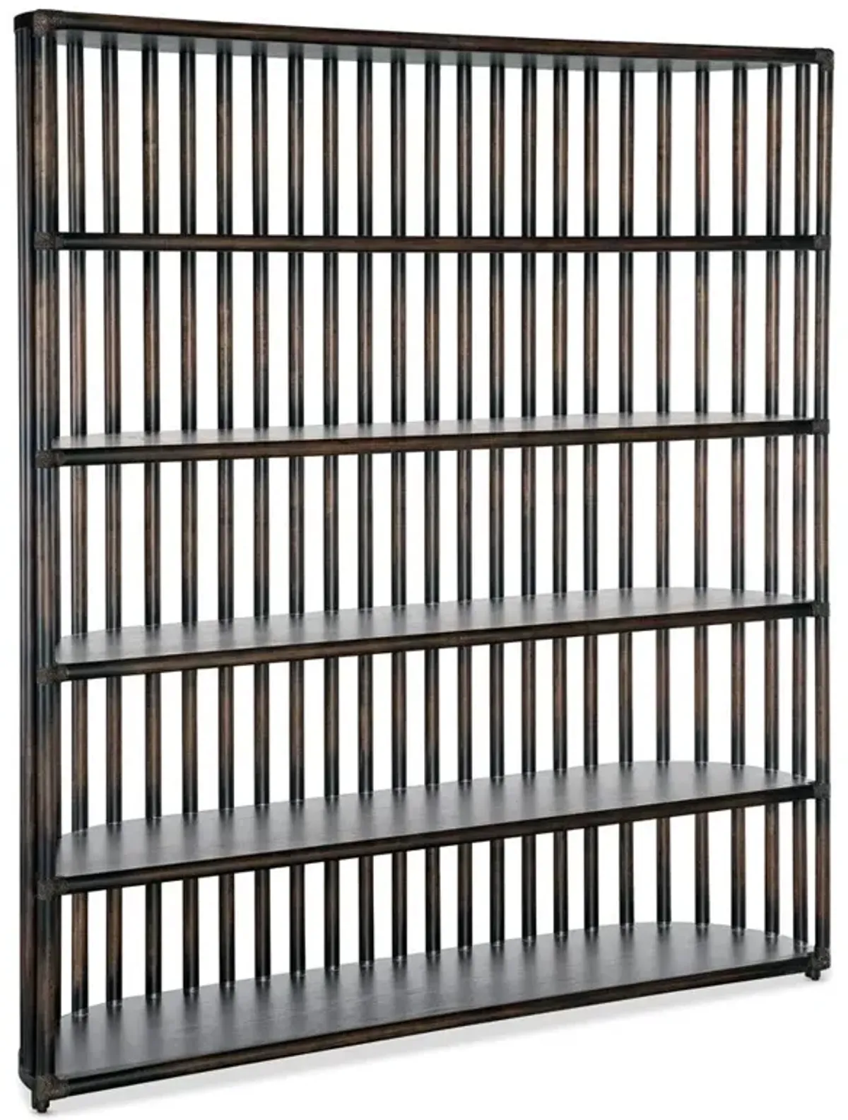 Lincoln Modern Classic Black Oak Wood Curved Bookcase