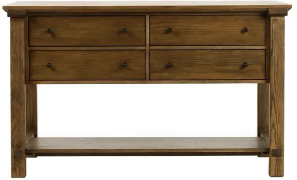 Gavin Rustic Brown Oak Rectangular Kitchen Island - 60"
