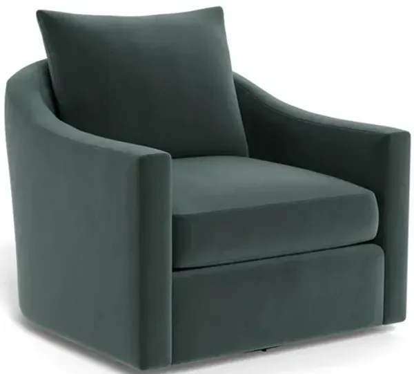 Halle Lagoon Performance Velvet Swivel Chair