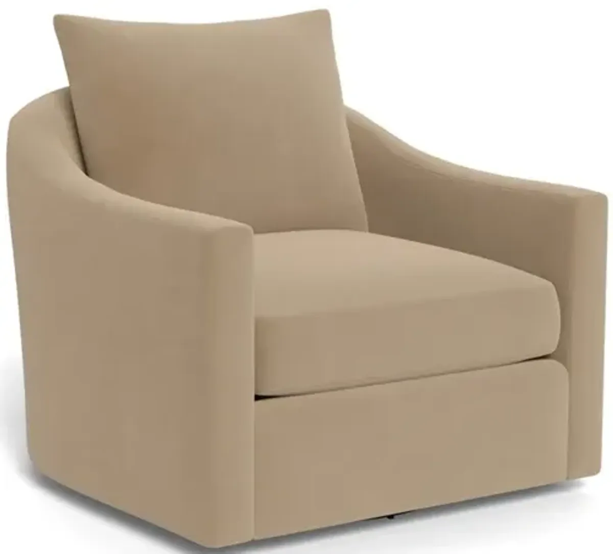 Halle Sand Dune Performance Velvet Swivel Chair