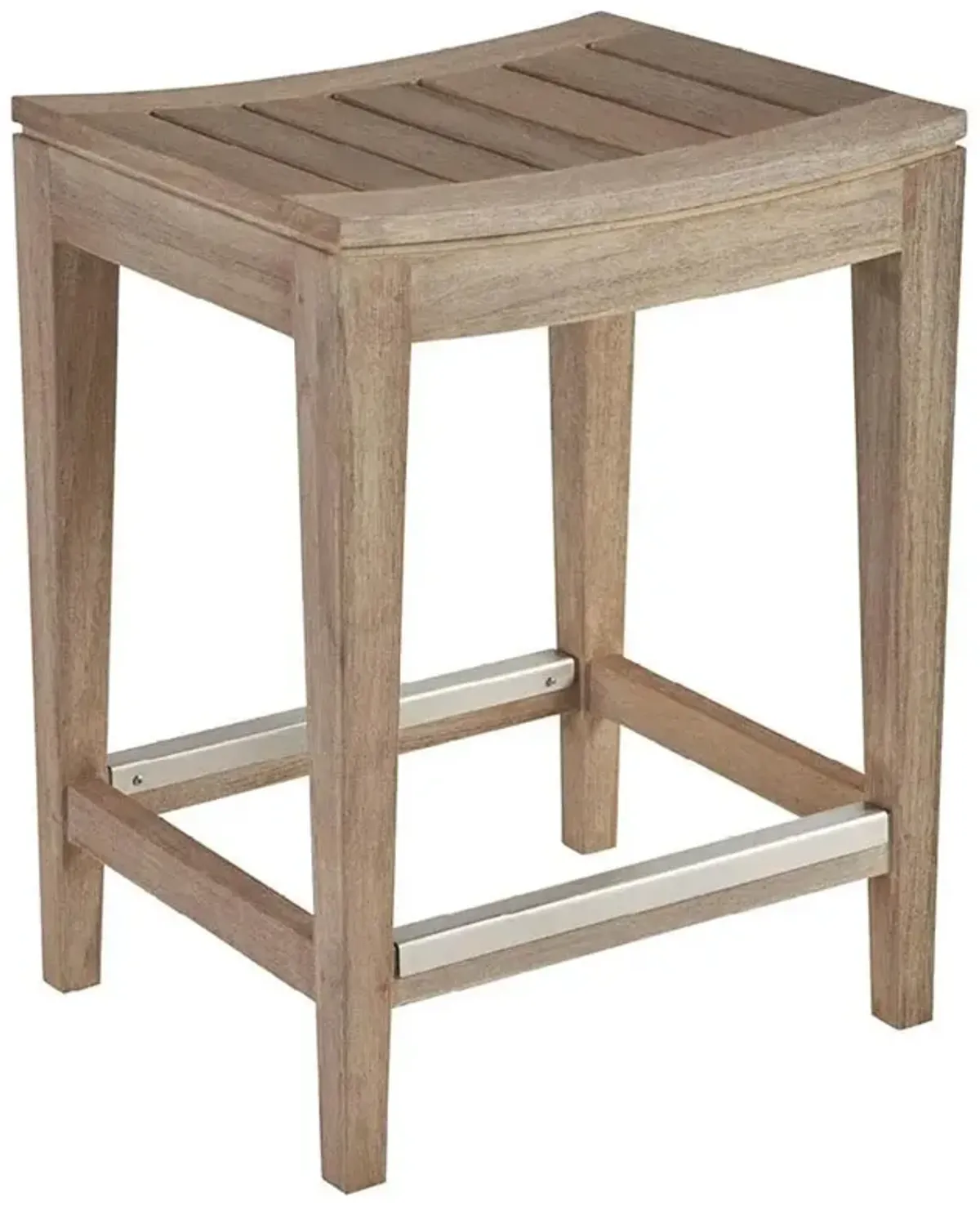 Sophia Coastal Beach Brown Teak Outdoor Counter Stool