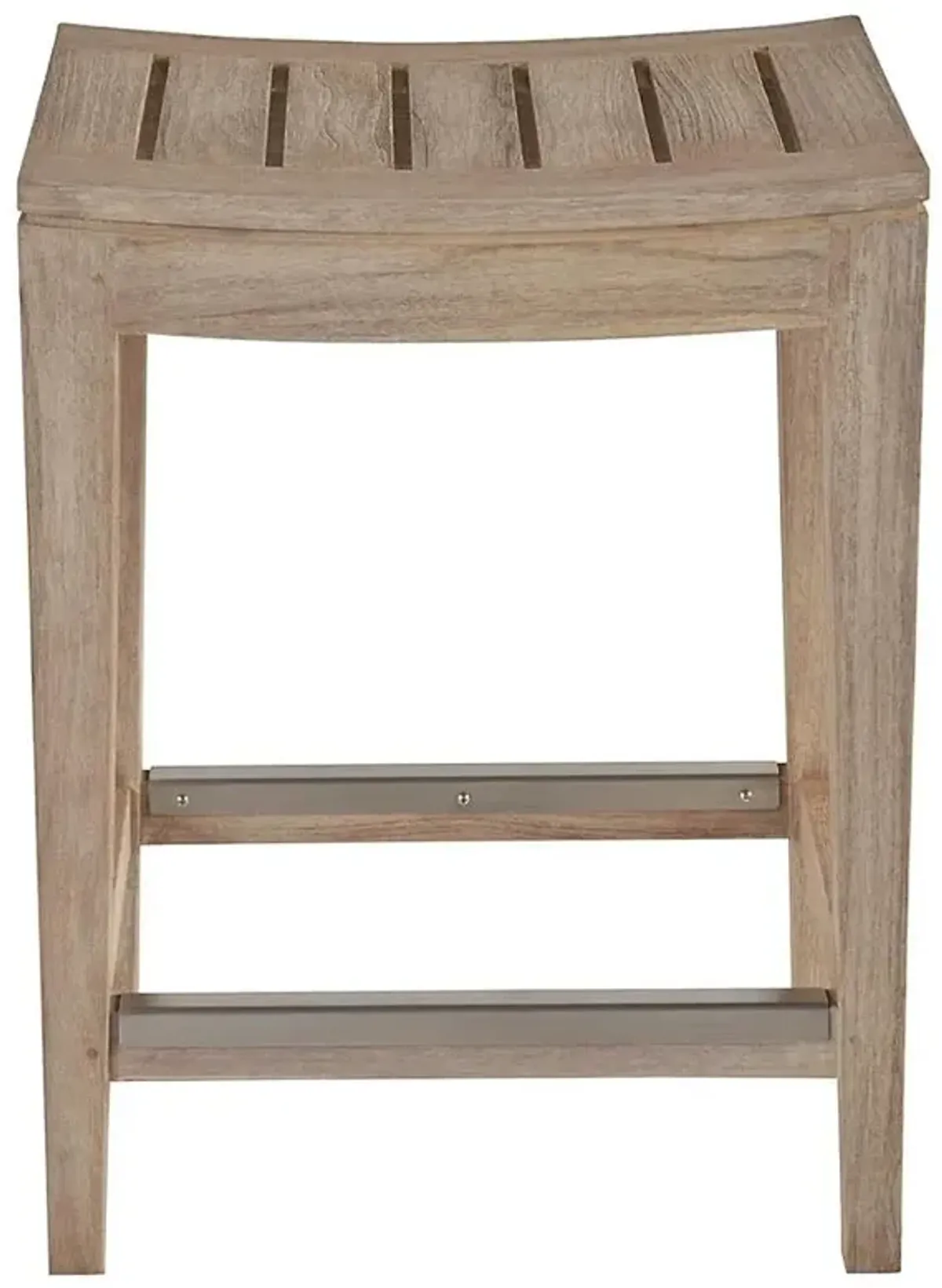Sophia Coastal Beach Brown Teak Outdoor Counter Stool
