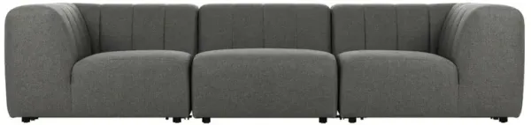 Hannah Modern Classic Dark Grey Channel Tufted 3 Piece Outdoor Sectional - 121"