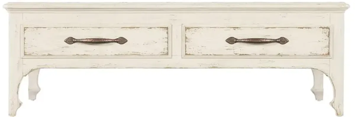 Asher French Country Cream Oak Rectangular Storage Coffee Table