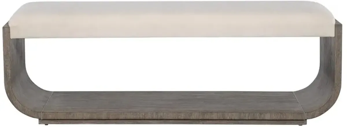 Charlene Modern Classic Cream Boucle Dark Oak Bedroom Bench