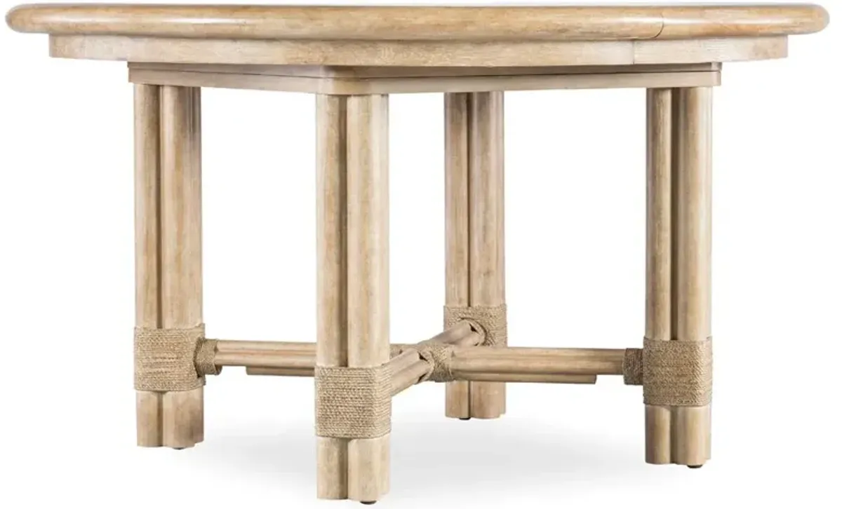 Nigel Coastal Beach Light Oak Round Extendable Dining Table - 54-74"