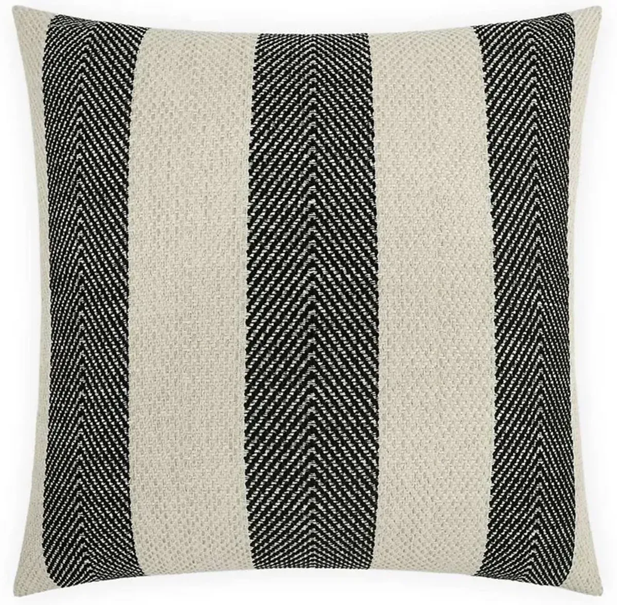 Vida Coastal Beach Black Striped Indoor Outdoor Throw Pillow - 22x22