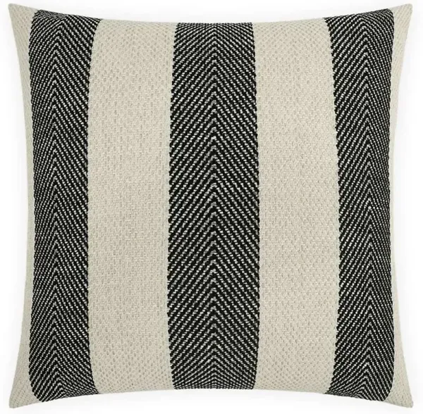 Vida Coastal Beach Black Striped Indoor Outdoor Throw Pillow - 22x22