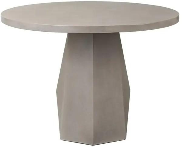 Barley Industrial Loft Grey Concrete Round Outdoor Dining Table - 42"