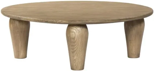 Amina Modern Classic Brown Reclaimed Wood Round Coffee Table - 50"