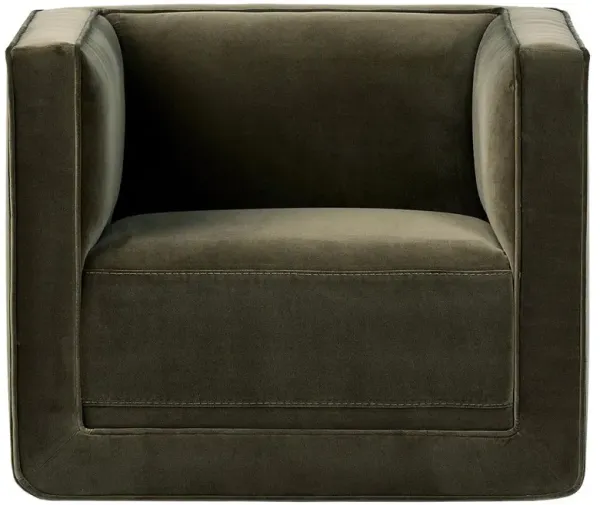 Miko Modern Classic Olive Green Velvet Swivel Chair
